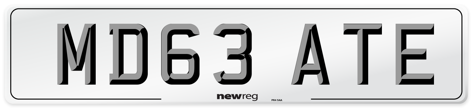 MD63 ATE Number Plate from New Reg